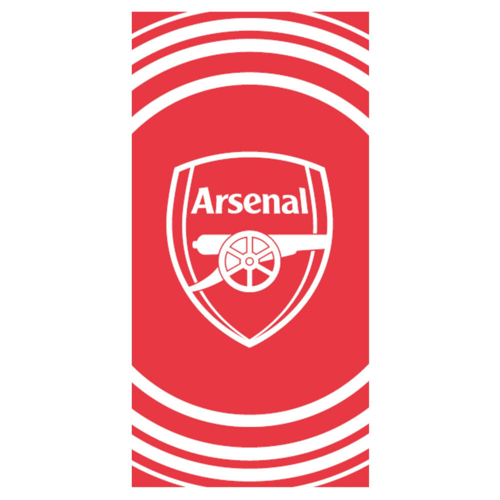 Arsenal FC, πετσέτα κόκκινη με λευκό έμβλημα Arsenal και κυματιστές λευκές γραμμές