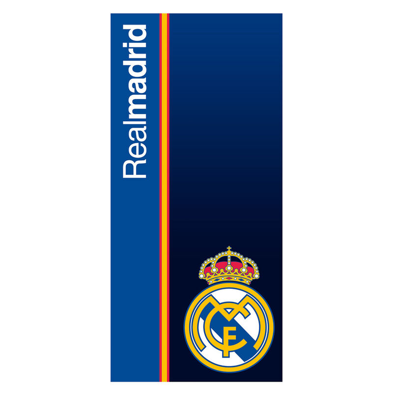 Real Madrid C.F., πετσέτα μπλε με επιγραφή "Realmadrid" και έμβλημα με κορώνα
