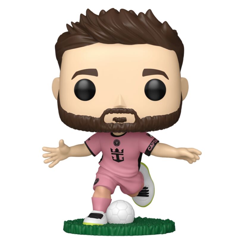 Lionel Messi #11 Inter Miami, Funko POP! φιγούρα βινυλίου με ροζ φανέλα και μπάλα σε πράσινη βάση