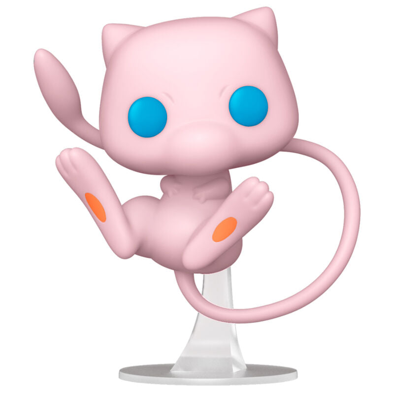 Funko Pop! Mew #643, ροζ φιγούρα με μπλε μάτια, πορτοκαλί κηλίδες και στρογγυλή ουρά σε βάση