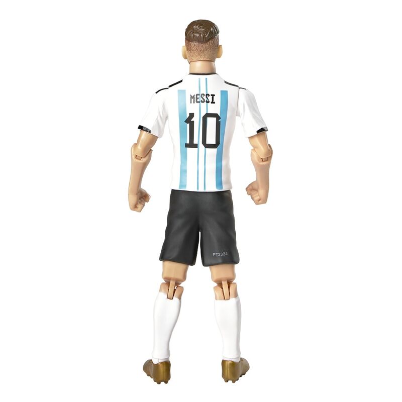 Messi #10 Αργεντινή, φιγούρα δράσης πίσω όψη με επιγραφή "MESSI 10" στη λευκή-γαλάζια φανέλα