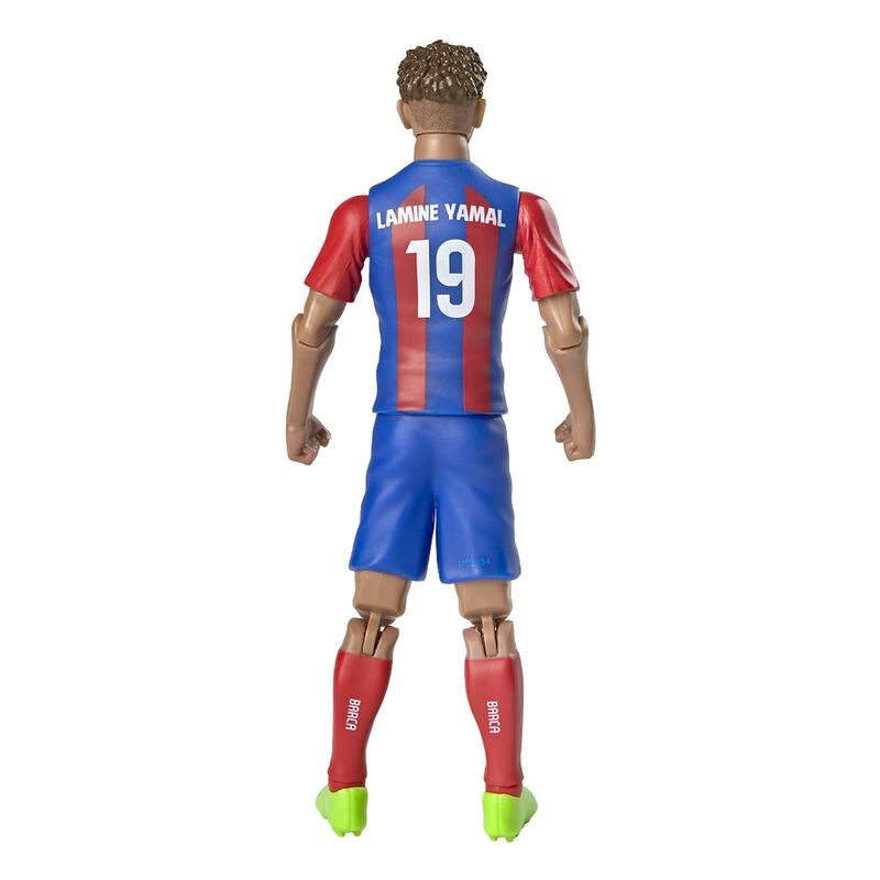 Lamine Yamal #19 FC Barcelona, φιγούρα δράσης πίσω με επιγραφή "LAMINE YAMAL 19"