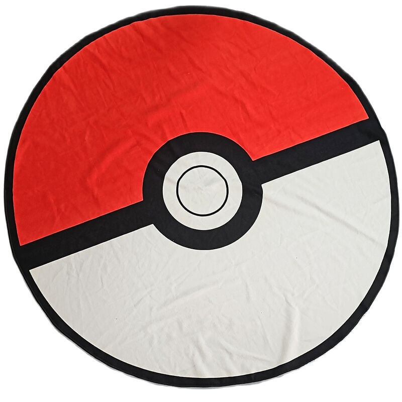 Στρογγυλή πετσέτα θαλάσσης Pokémon Poké Ball σε κόκκινο και λευκό χρώμα