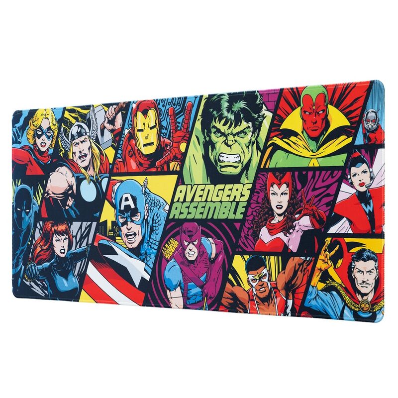 Gaming Mousepad Avengers Assemble 80x35cm, πλάγια όψη, κόμικ στυλ, Captain America Iron Man Hulk Thor