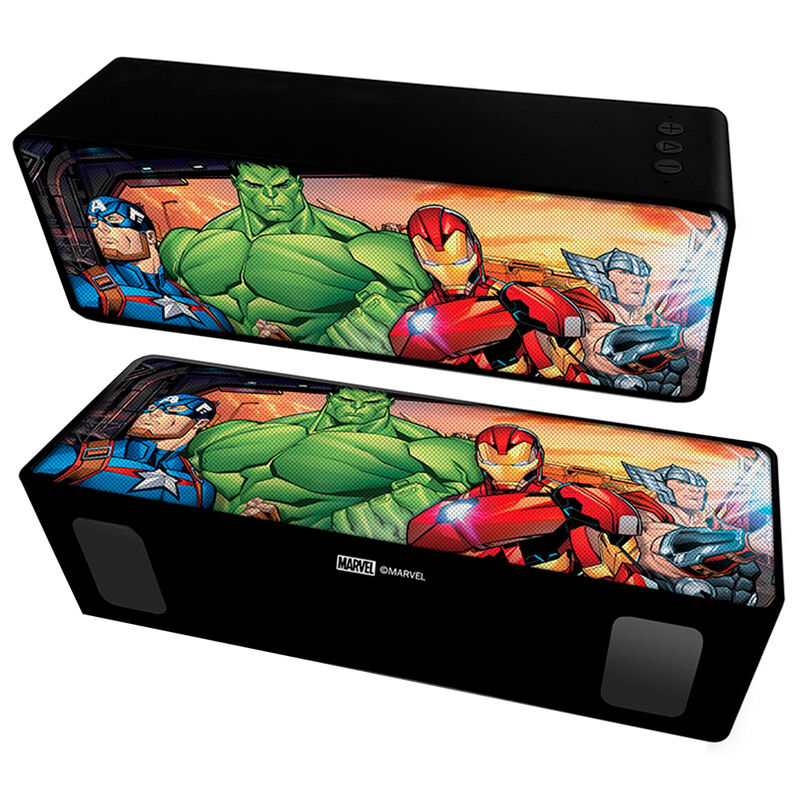 Ηχείο Avengers Bluetooth 10W, δύο γωνίες, Captain America Hulk Iron Man Thor κόμικ, MARVEL logo