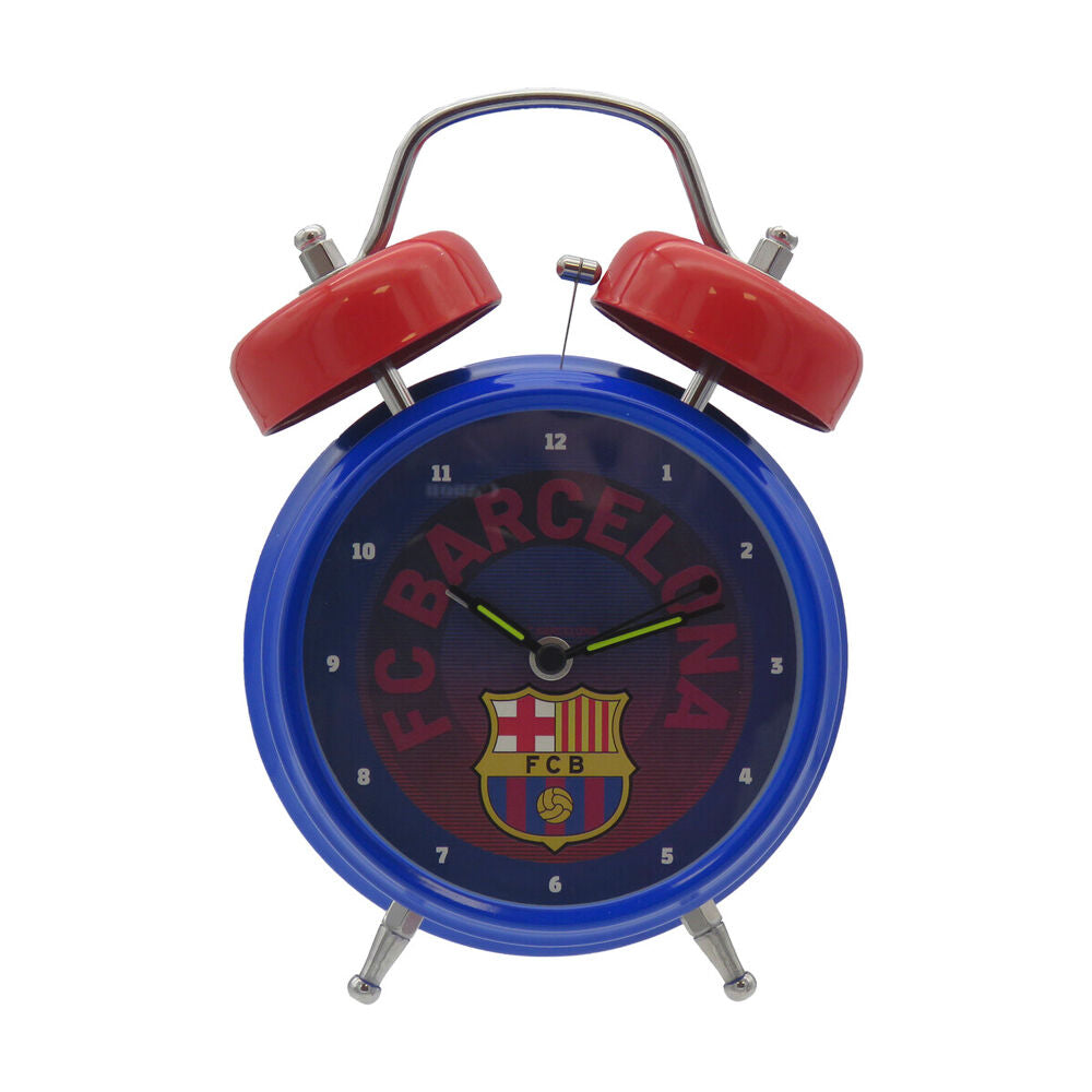 Ξυπνητήρι FC Barcelona μπλε με κόκκινες καμπάνες, καντράν με έμβλημα FCB και επιγραφή "FC Barcelona"