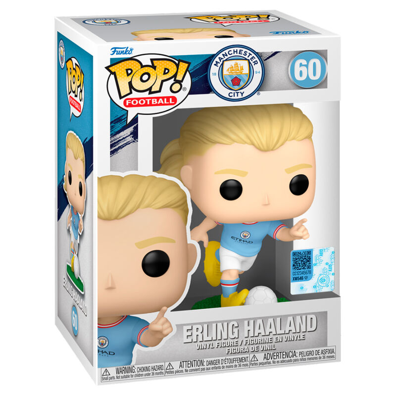 Funko POP! Erling Haaland #60 Manchester City, κουτί και φιγούρα βινυλίου με γαλάζια στολή