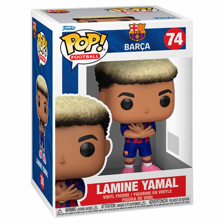 Lamine Yamal #74 Barça, Funko POP! Football κουτί και φιγούρα βινυλίου με μπλε-κόκκινη στολή