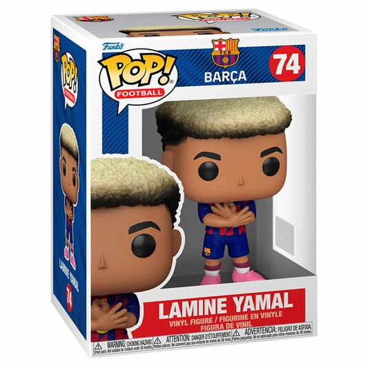 Lamine Yamal #74 Barça, Funko POP! Football κουτί και φιγούρα βινυλίου με μπλε-κόκκινη στολή
