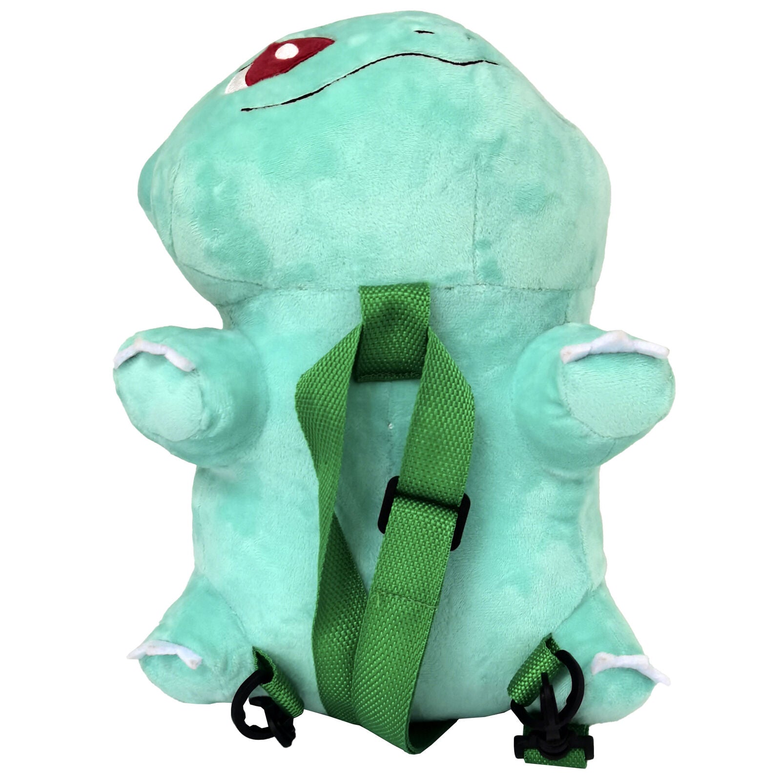 Λούτρινη τσάντα πλάτης Pokémon Bulbasaur, πίσω όψη με πράσινα λουράκια σε τιρκουάζ σώμα