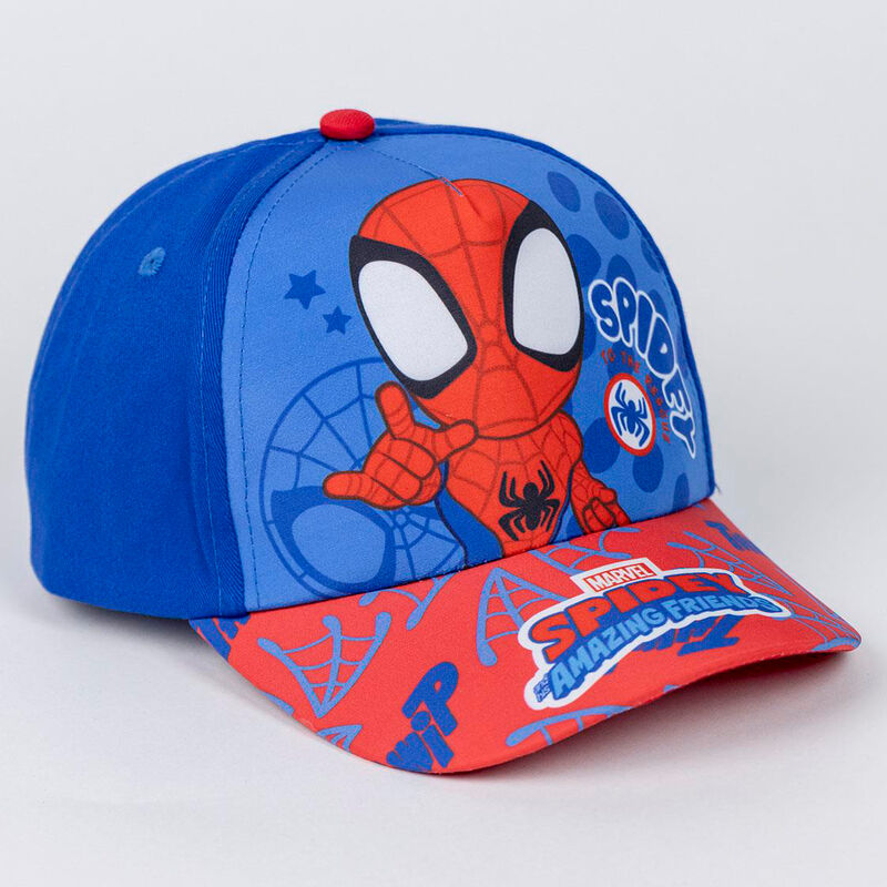 Σετ Spidey Καπέλο & Γυαλιά UV 51cm, καπέλο μπροστά, μπλε κόκκινο, Spidey thumbs up, Marvel logo