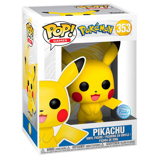 Funko Pop! Pokémon Pikachu #353 μέσα στο κουτί με λογότυπο POP! Games και Pokémon