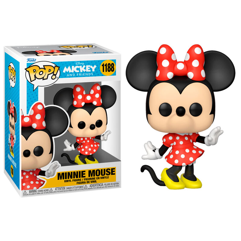 Minnie Mouse Disney, Funko POP! #1188 φιγούρα βινυλίου δίπλα στο γαλάζιο κουτί Mickey and Friends