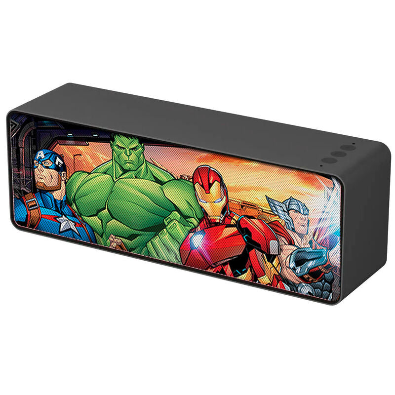 Ηχείο Avengers Bluetooth 10W, μπροστά, Captain America Hulk Iron Man Thor κόμικ, MARVEL logo