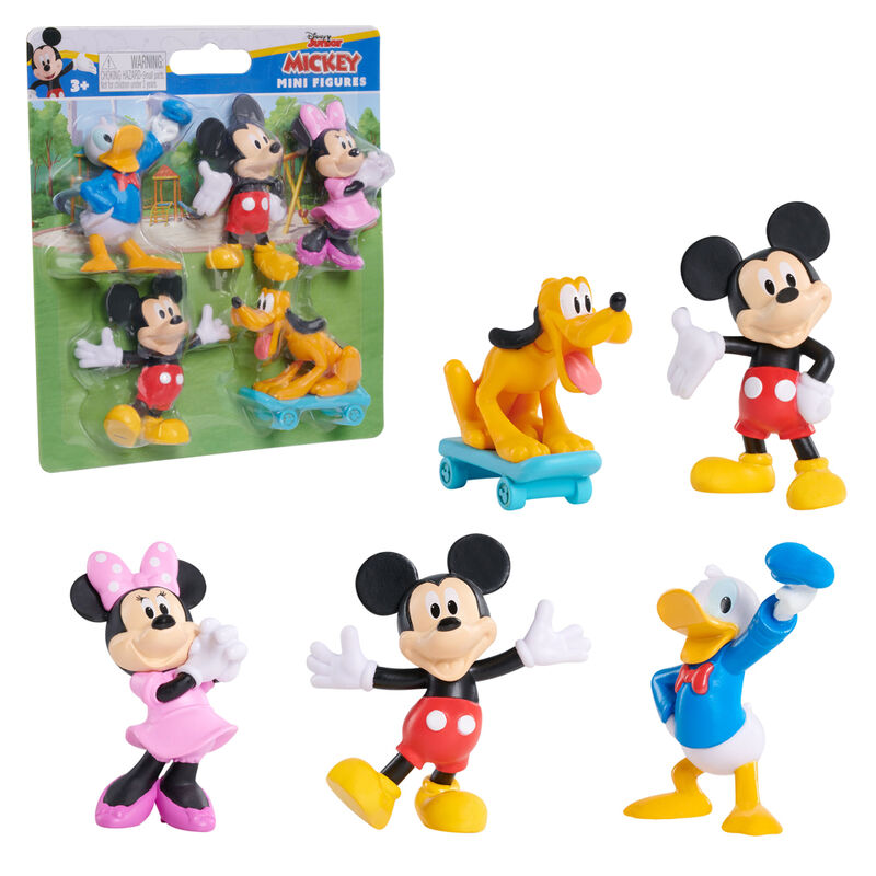 Mickey Mouse Disney Junior, σετ 5 mini φιγούρων Mickey, Minnie, Donald, Pluto με blister συσκευασία 