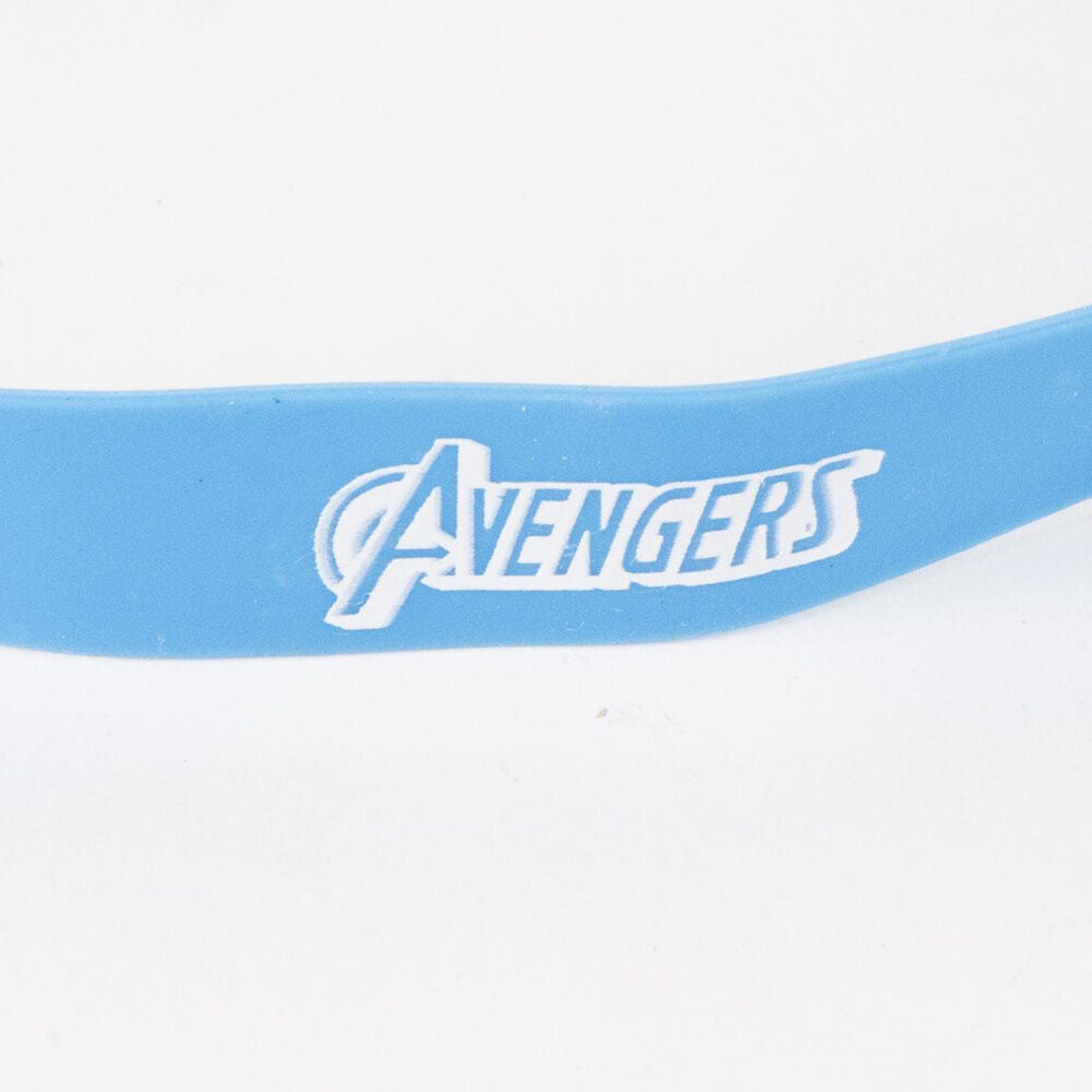 Σετ Πετσέτα & Γυαλάκια Avengers 70x140cm, κοντινό λουρακιού, γαλάζιο σιλικόνη, AVENGERS logo ανάγλυφο