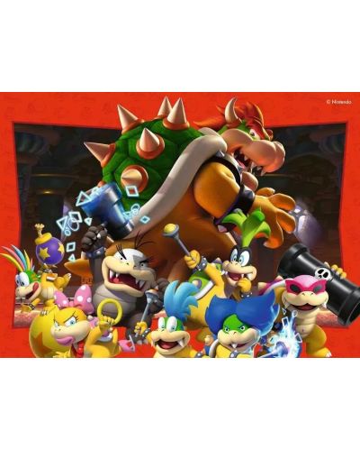 Super Mario παζλ 24 κομματιών, Bowser και Koopalings, κόκκινο φόντο, κόκκινο πλαίσιο 