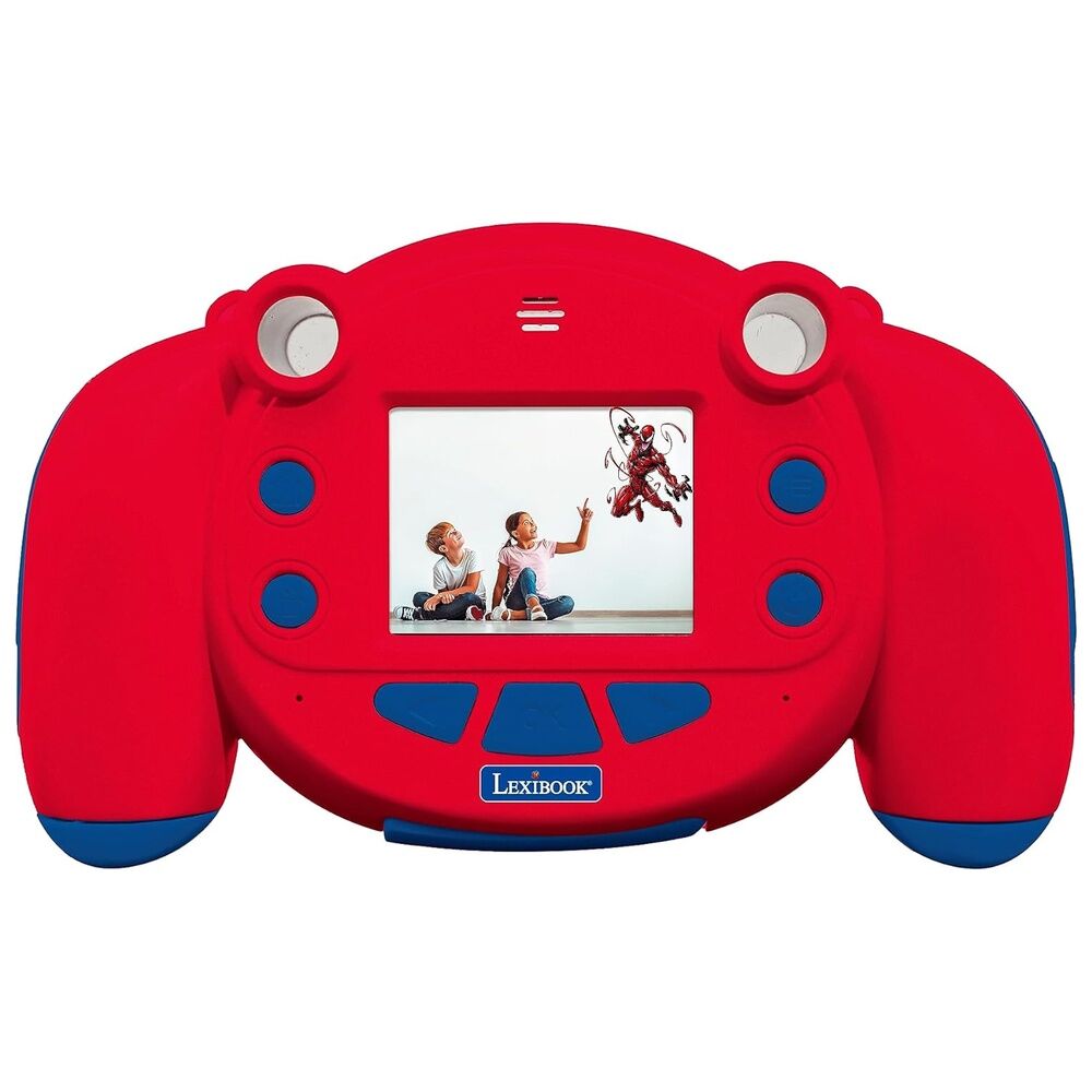 Κάμερα Spider-Man Lexibook 12MP, πίσω, κόκκινο κυκλικό σώμα, οθόνη με παιδιά Spider-Man, μπλε κουμπιά