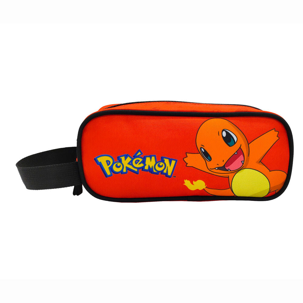 Κασετίνα Pokémon πορτοκαλί με Charmander με ανοιχτό στόμα και λογότυπο Pokémon
