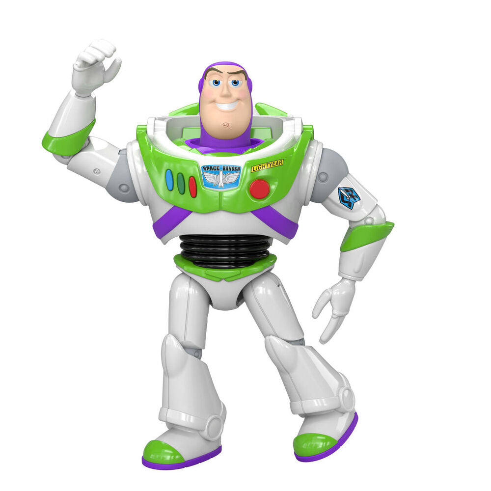 Φιγούρα δράσης Buzz Lightyear 17cm, λευκή στολή Space Ranger με πράσινες και μωβ λεπτομέρειες