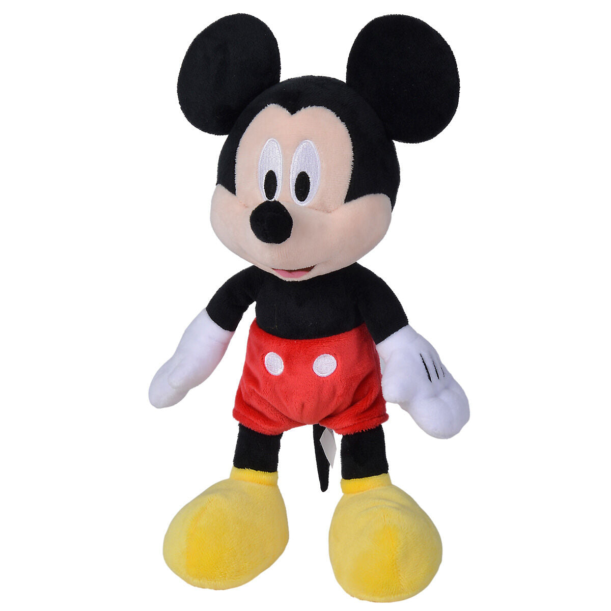 Mickey Mouse Disney, λούτρινο μαύρο-κόκκινο-κίτρινο όρθιο μπροστά με κεντητά μάτια