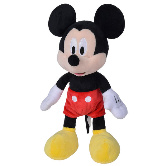 Mickey Mouse Disney, λούτρινο μαύρο-κόκκινο-κίτρινο όρθιο μπροστά με κεντητά μάτια