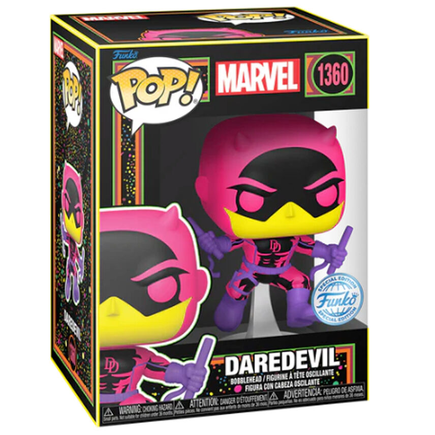 Funko Pop Daredevil Blacklight #1360, μαύρο κουτί, MARVEL Special Edition σφραγίδα, Bobble-Head