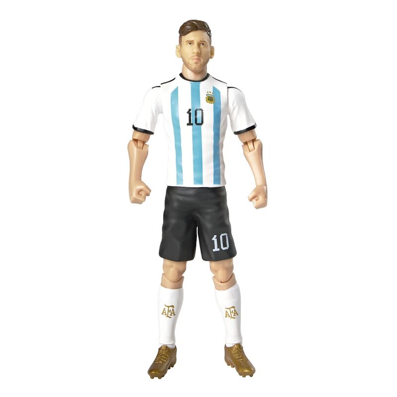 Messi #10 Αργεντινή, φιγούρα δράσης ολόσωμη με λευκή-γαλάζια στολή και χρυσά παπούτσια