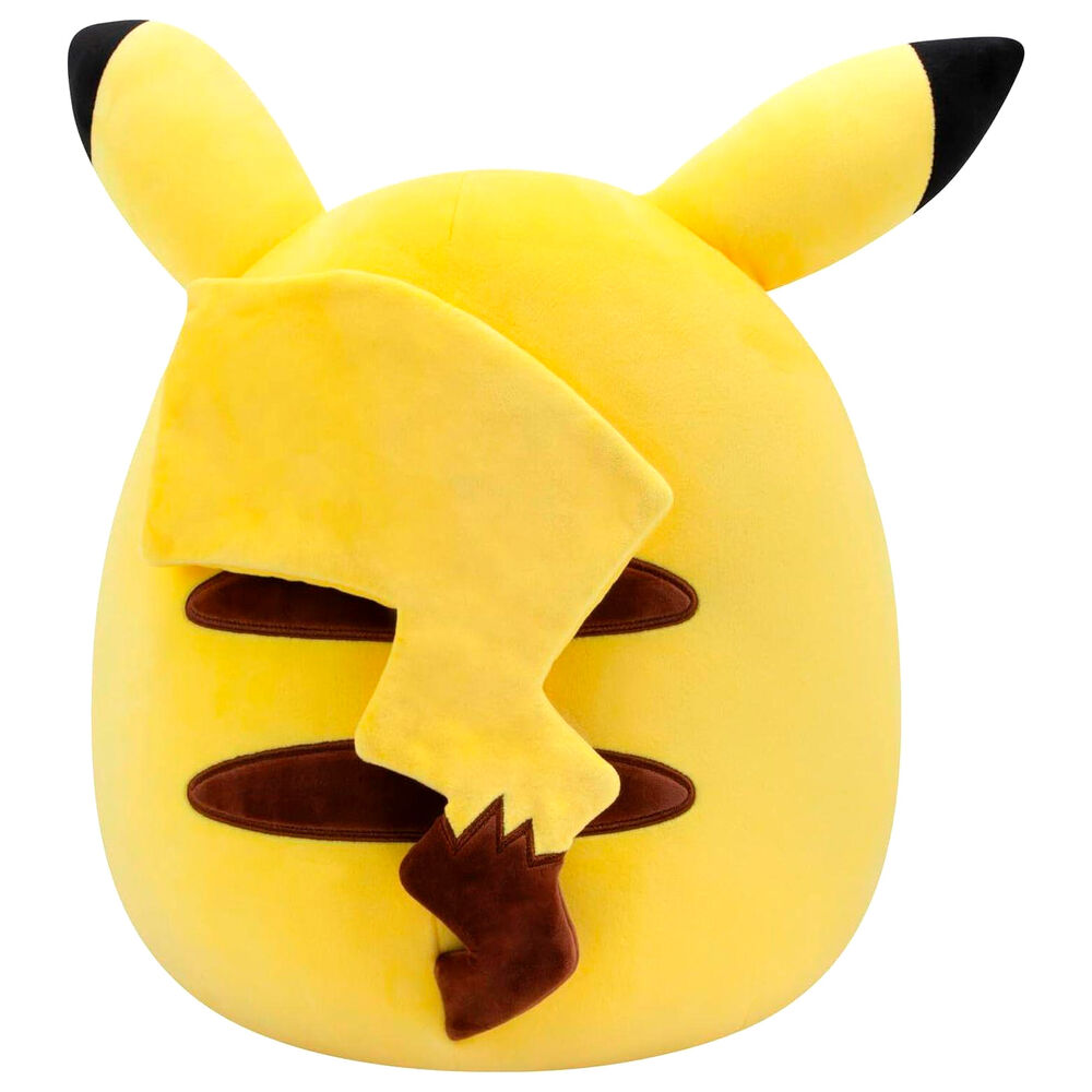 Λούτρινο Pokémon Pikachu κίτρινο, πίσω όψη με κίτρινη ούρά κεραυνό και καφέ ρίγες