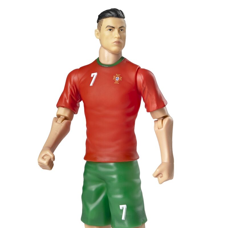 Ronaldo #7 Portugal, φιγούρα κοντινό με κόκκινη φανέλα και έμβλημα Πορτογαλίας