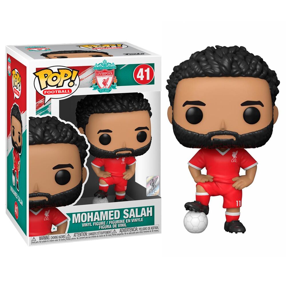 Funko POP! Football Mohamed Salah #41 Liverpool, κουτί και φιγούρα βινυλίου σε κόκκινη στολή