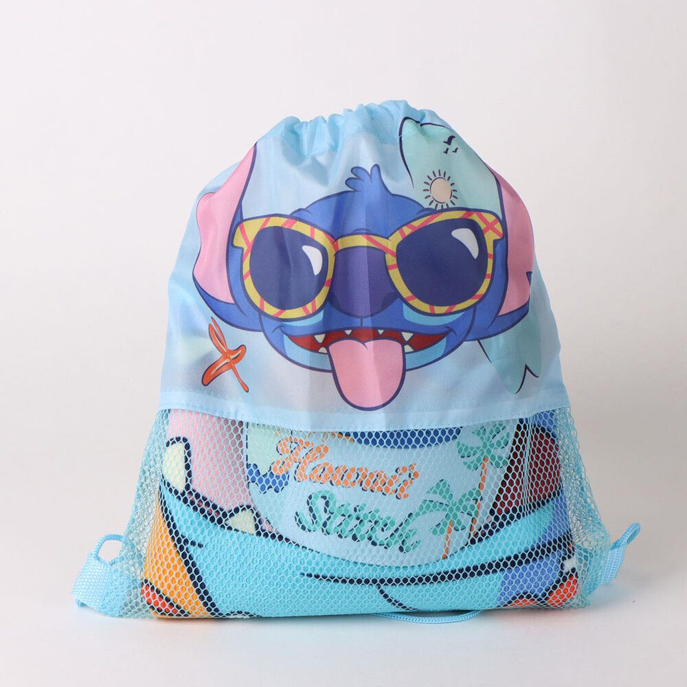 Stitch Disney, τσάντα πλάτης γαλάζια με στάμπα Stitch με γυαλιά και επιγραφή "Hawaii Stitch"