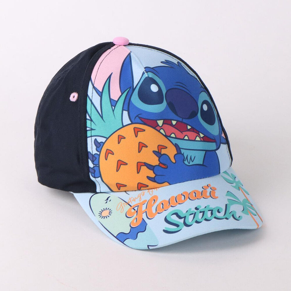 Stitch Disney, καπέλο μαύρο-γαλάζιο με στάμπα Stitch με ανανά και επιγραφή "Hawaii Stitch"