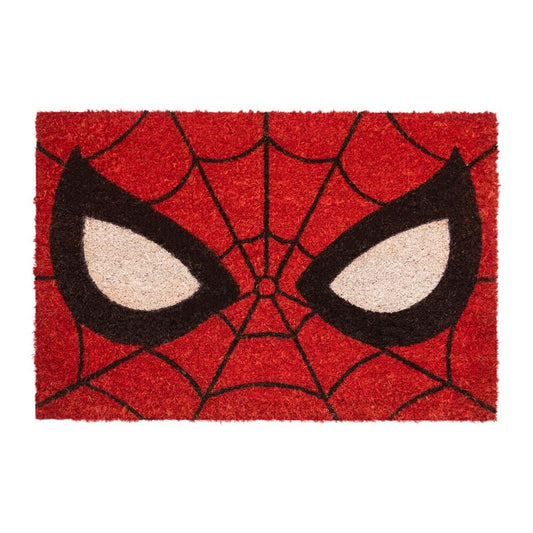 Πατάκι Εισόδου Spider-Man Eyes 40x60cm, κόκκινο coir, μαύρος ιστός αράχνης, λευκά μάτια Spider-Man