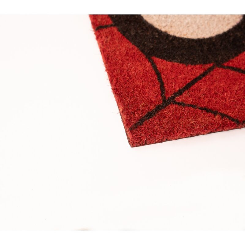 Πατάκι Εισόδου Spider-Man Eyes 40x60cm, γωνία, κόκκινες ίνες coir, μαύρος ιστός αράχνης, λευκό μάτι