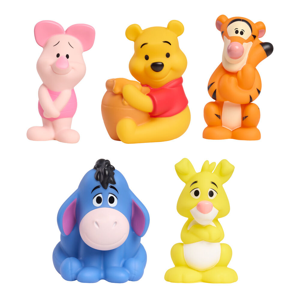 Winnie the Pooh σετ 5 φιγούρων μπάνιου, Piglet, Winnie, Tigger, Eeyore, Rabbit σε λευκό φόντο