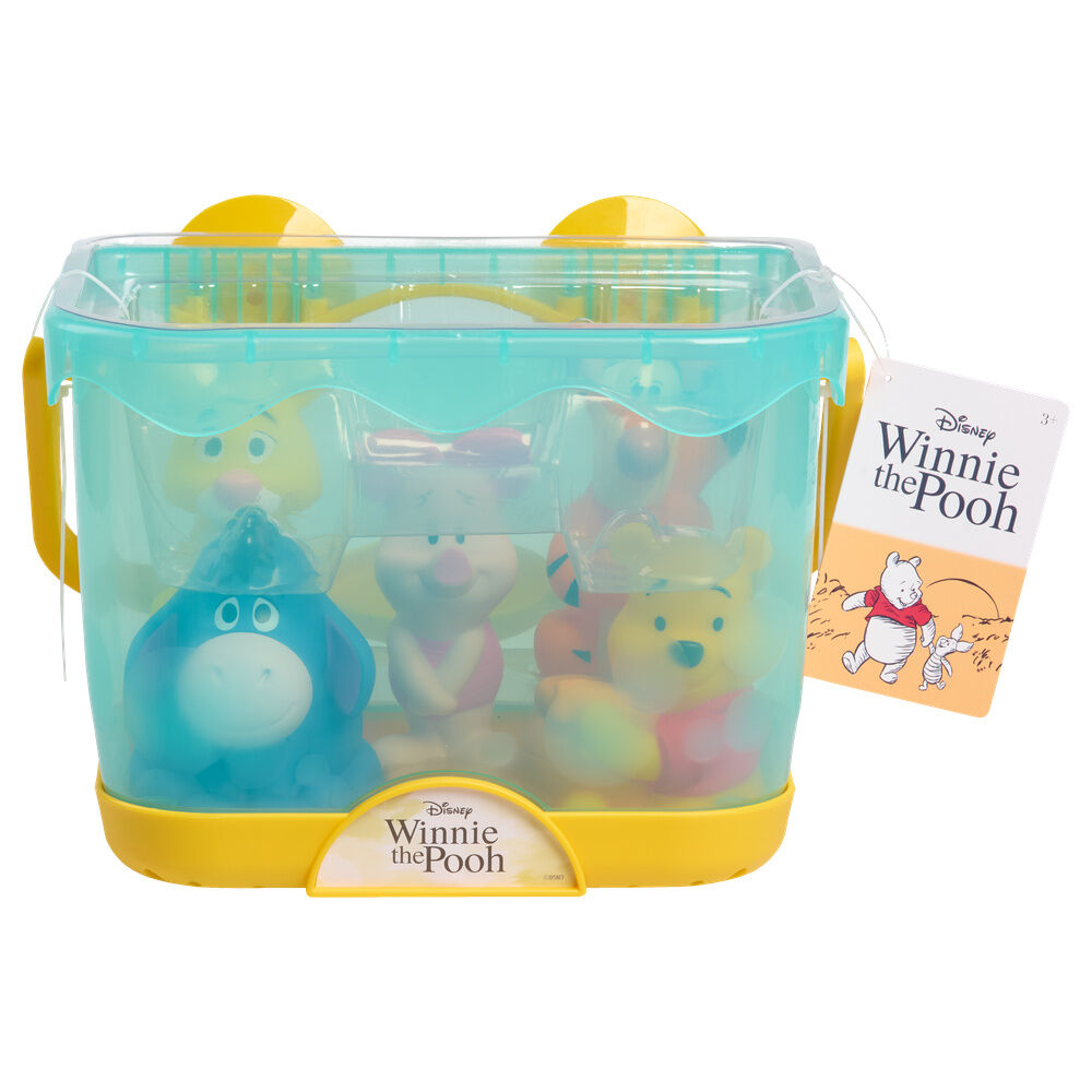 Winnie the Pooh σετ φιγούρων μπάνιου, διάφανη συσκευασία με κίτρινη βάση και χερούλι