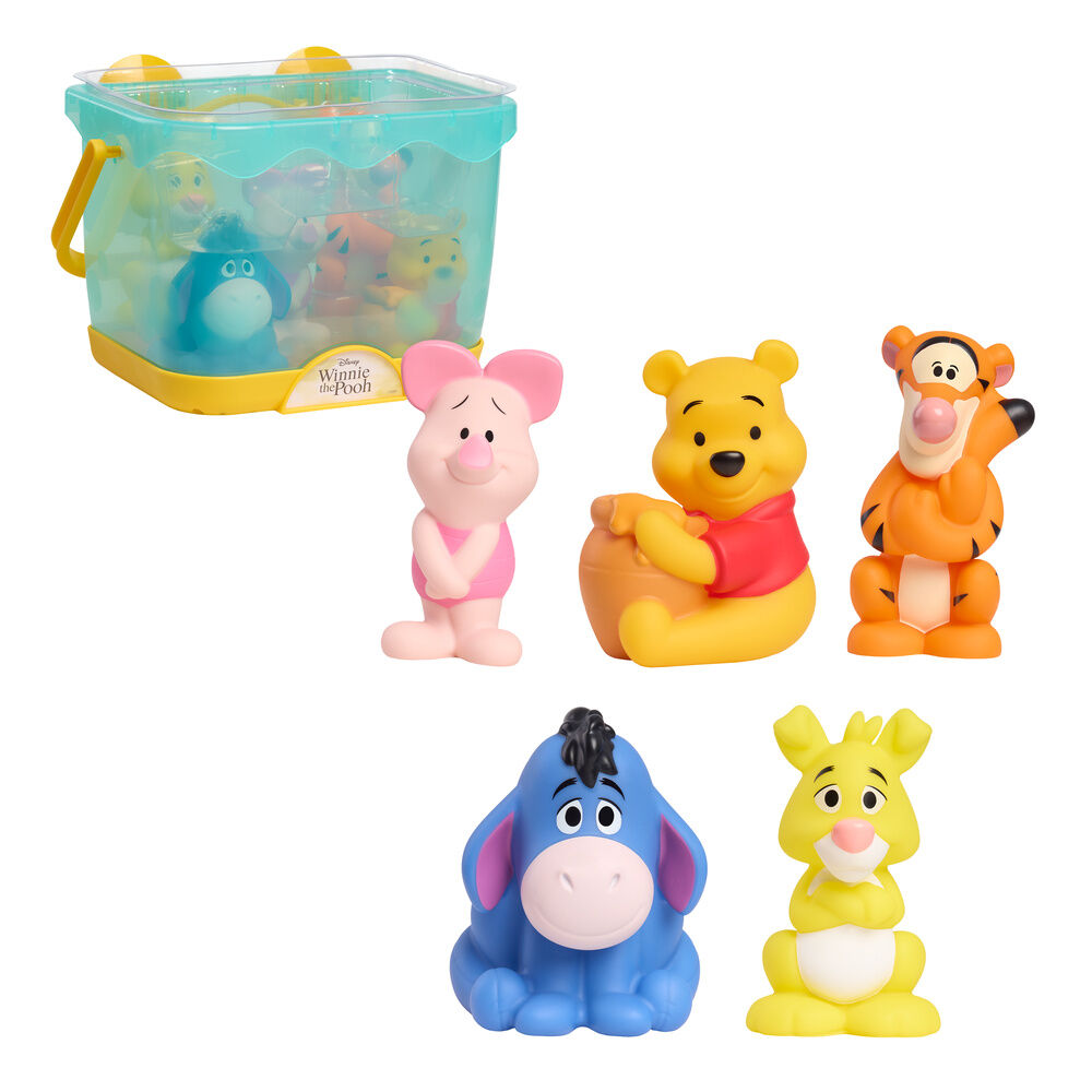 Winnie the Pooh σετ 5 φιγούρων μπάνιου με διάφανη συσκευασία, Piglet, Winnie, Tigger, Eeyore, Rabbit